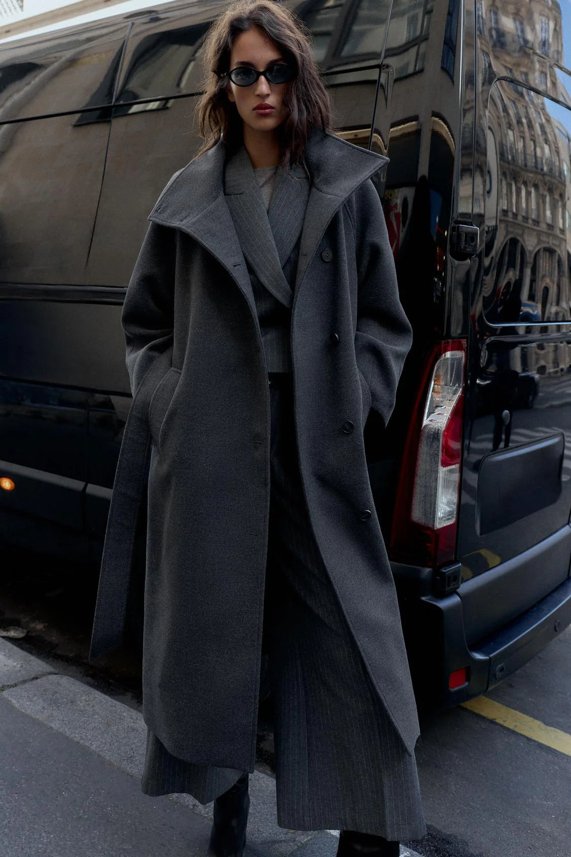 Serenelle | wool coat with waist belt
