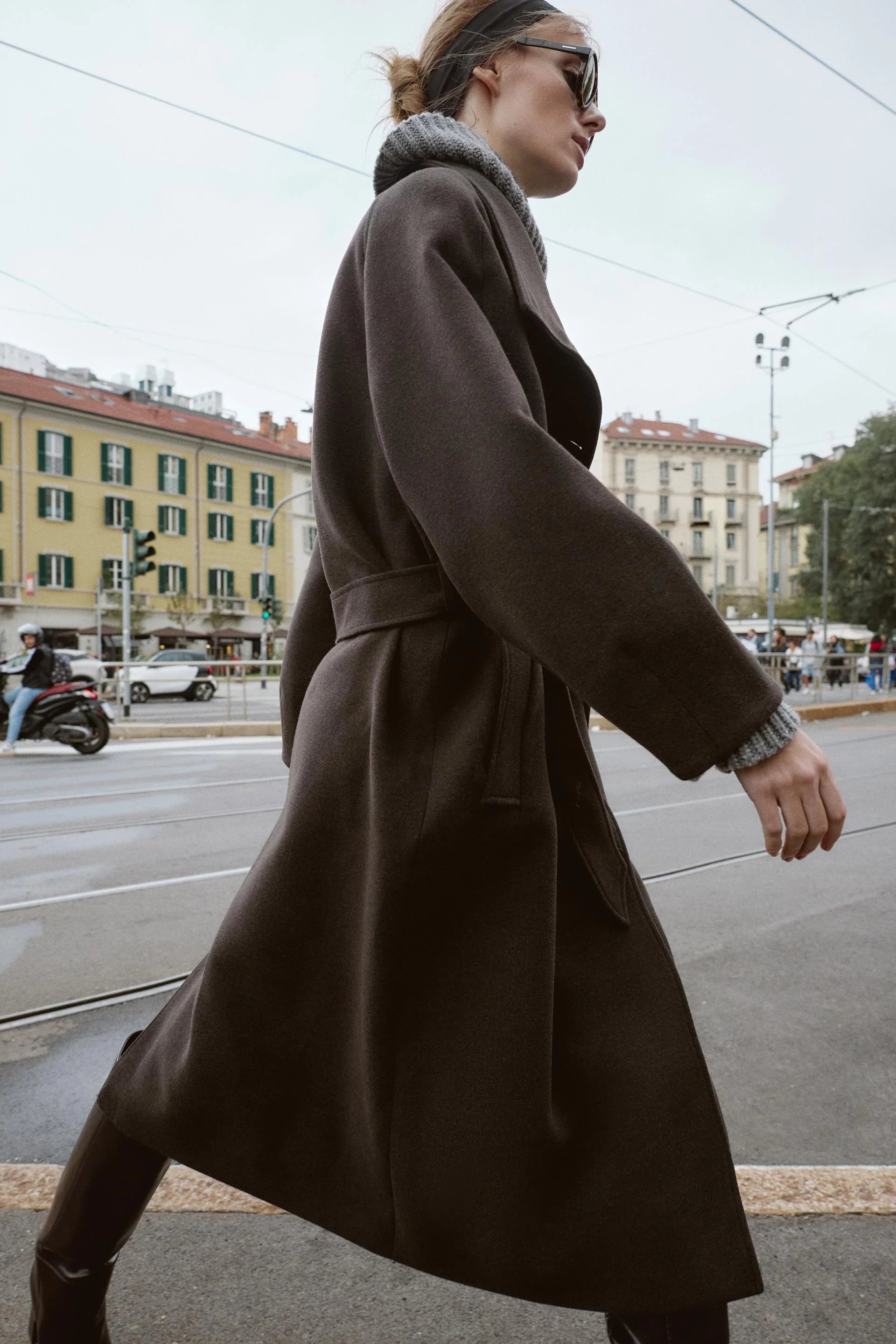 Serenelle | wool coat with waist belt