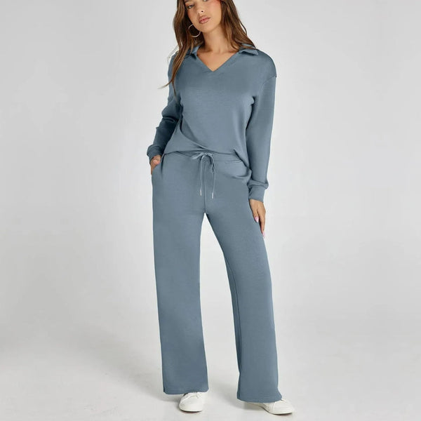 Eline | Luxuriöses Loungewear-Set mit bequemer Hose und V-Ausschnitt.