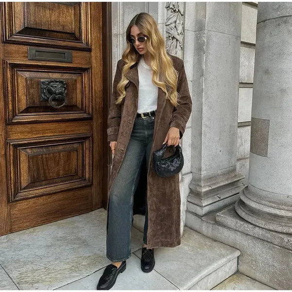 Valenne | Wildlederjacke mit Gürtel und Schnalle