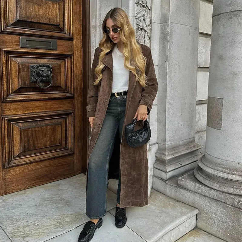 Valenne | suede jacket with belt and strap